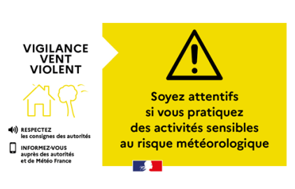 Vents violents - le département placé en vigilance jaune