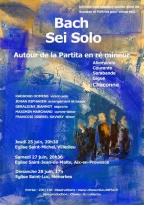 Concert : Bach – Sei Solo : « autour de la Partita en ré mineur »