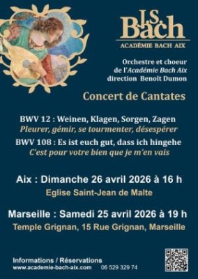 Concert : Cantates Académie Bach Aix